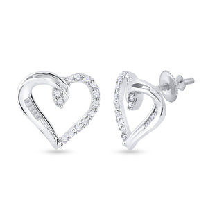 Sparkling Love: 10kt White Gold Diamond Heart Earrings - Splendid Jewellery