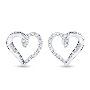 Sparkling Love: 10kt White Gold Diamond Heart Earrings - Splendid Jewellery