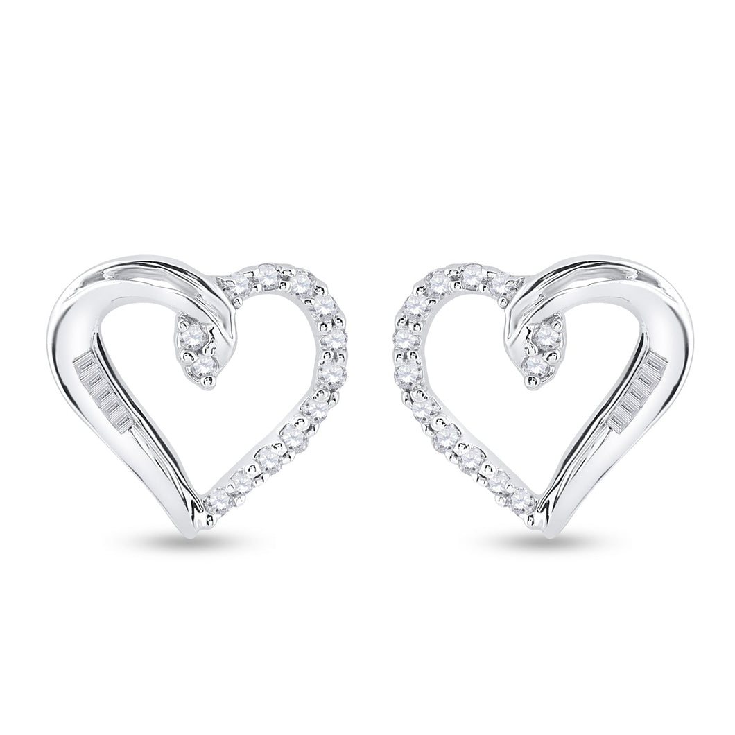 Sparkling Love: 10kt White Gold Diamond Heart Earrings - Splendid Jewellery