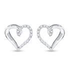 Sparkling Love: 10kt White Gold Diamond Heart Earrings - Splendid Jewellery