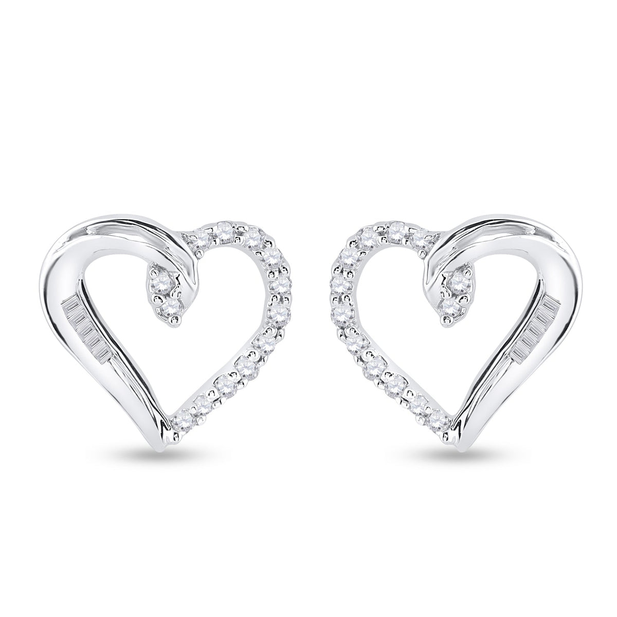 Sparkling Love: 10kt White Gold Diamond Heart Earrings - Splendid Jewellery