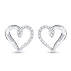 Sparkling Love: 10kt White Gold Diamond Heart Earrings - Splendid Jewellery