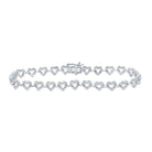 Sparkling Love: 10kt White Gold Diamond Heart Fashion Bracelet - Splendid Jewellery