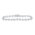 Sparkling Love: 10kt White Gold Diamond Heart Fashion Bracelet - Splendid Jewellery