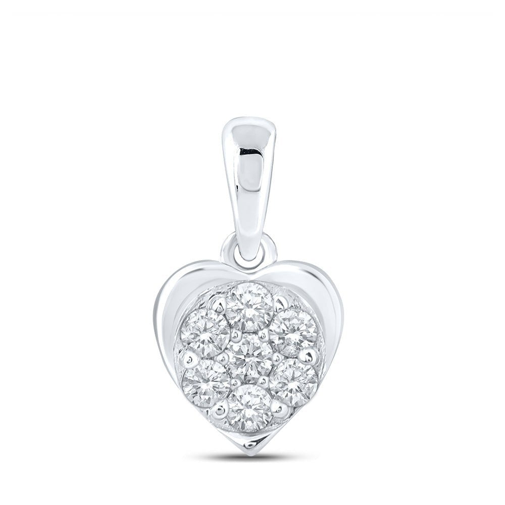 Sparkling Love: 10kt White Gold Diamond Heart Pendant - Splendid Jewellery