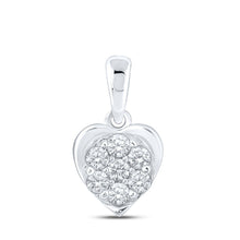 Load image into Gallery viewer, Sparkling Love: 10kt White Gold Diamond Heart Pendant - Splendid Jewellery