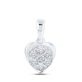 Sparkling Love: 10kt White Gold Diamond Heart Pendant - Splendid Jewellery