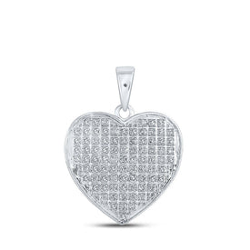 Sparkling Love: 10kt White Gold Diamond Heart Pendant - Splendid Jewellery