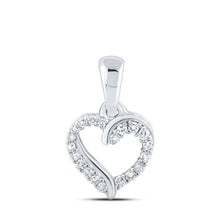 Load image into Gallery viewer, Sparkling Love: 10kt White Gold Diamond Heart Pendant - Splendid Jewellery