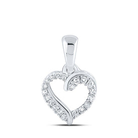 Sparkling Love: 10kt White Gold Diamond Heart Pendant - Splendid Jewellery