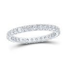 Sparkling Love: 10kt White Gold Round Diamond Eternity Wedding Band - Splendid Jewellery