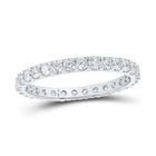 Sparkling Love: 10kt White Gold Round Diamond Eternity Wedding Band - Splendid Jewellery