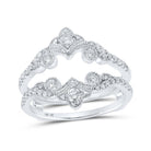 Sparkling Love: 10kt White Gold Womens Round Diamond Wrap Enhancer Wedding Band - Splendid Jewellery