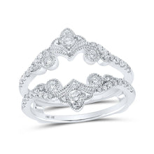 Load image into Gallery viewer, Sparkling Love: 10kt White Gold Womens Round Diamond Wrap Enhancer Wedding Band - Splendid Jewellery