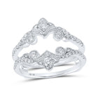 Sparkling Love: 10kt White Gold Womens Round Diamond Wrap Enhancer Wedding Band - Splendid Jewellery