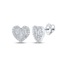 Sparkling Love: 14kt White Gold Baguette Diamond Heart Earrings - Splendid Jewellery