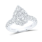 Sparkling Love: 14kt White Gold Pear Diamond Halo Bridal Wedding Engagement Ring 2 - 3/8 Cttw - Splendid Jewellery