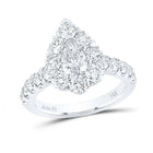 Sparkling Love: 14kt White Gold Pear Diamond Halo Bridal Wedding Engagement Ring 2 - 3/8 Cttw - Splendid Jewellery