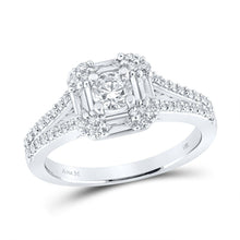 Load image into Gallery viewer, Sparkling Love: 14kt White Gold Round Diamond Halo Bridal Wedding Engagement Ring - Splendid Jewellery