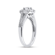 Load image into Gallery viewer, Sparkling Love: 14kt White Gold Round Diamond Halo Bridal Wedding Engagement Ring - Splendid Jewellery