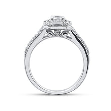 Load image into Gallery viewer, Sparkling Love: 14kt White Gold Round Diamond Halo Bridal Wedding Engagement Ring - Splendid Jewellery