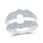 Sparkling Love: 14kt White Gold Round Diamond Wrap Enhancer Wedding Band - Splendid Jewellery