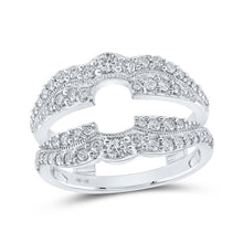 Load image into Gallery viewer, Sparkling Love: 14kt White Gold Round Diamond Wrap Enhancer Wedding Band - Splendid Jewellery
