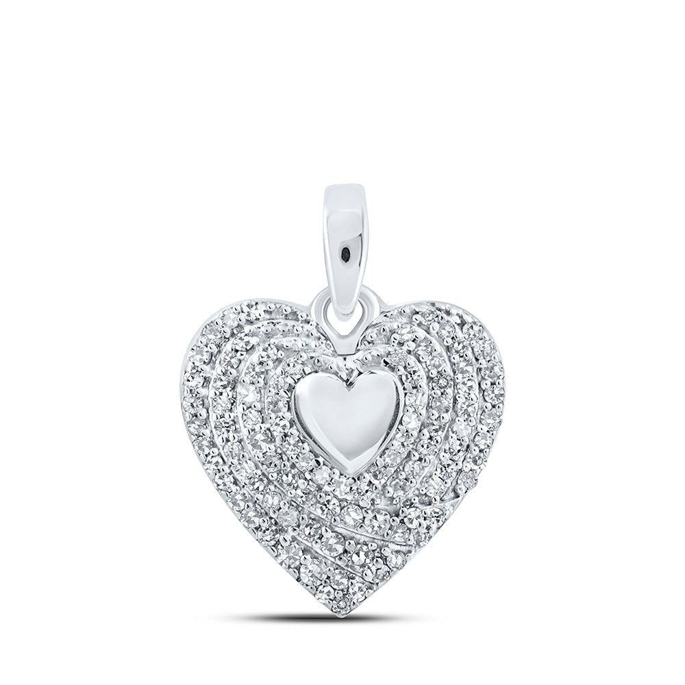 Sparkling Love Affair: 10kt White Gold Diamond Heart Pendant - Splendid Jewellery