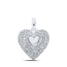 Load image into Gallery viewer, Sparkling Love Affair: 10kt White Gold Diamond Heart Pendant - Splendid Jewellery