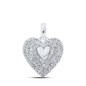 Sparkling Love Affair: 10kt White Gold Diamond Heart Pendant - Splendid Jewellery