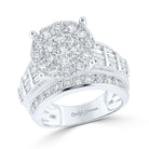 Sparkling Love Affair | 10kt White Gold Round Diamond Cluster Bridal Wedding Engagement Ring 3 Cttw | Splendid Jewellery - Splendid Jewellery