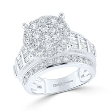 Load image into Gallery viewer, Sparkling Love Affair | 10kt White Gold Round Diamond Cluster Bridal Wedding Engagement Ring 3 Cttw | Splendid Jewellery - Splendid Jewellery