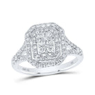 Sparkling Love Affair | 10kt White Gold Round Diamond Cluster Bridal Wedding Engagement Ring 3/4 Cttw | Splendid Jewellery - Splendid Jewellery