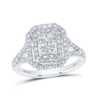 Sparkling Love Affair | 10kt White Gold Round Diamond Cluster Bridal Wedding Engagement Ring 3/4 Cttw | Splendid Jewellery - Splendid Jewellery