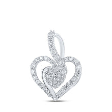Load image into Gallery viewer, Sparkling Love Diamond Pendant - 10kt White Gold Heart Necklace with 3/8 Cttw Round Diamonds - Splendid Jewellery
