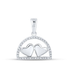 Load image into Gallery viewer, Sparkling Love Diamond Pendant - 10kt White Gold Heart Necklace with Round Diamonds - Splendid Jewellery