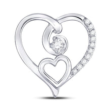 Load image into Gallery viewer, Sparkling Love Diamond Pendant in 10kt White Gold Top view from the 10Kt White Gold Womens Round Diamond Heart Pendant 1 10 Cttwpin221183 collection by Splendid Jewellery