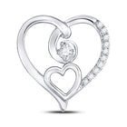Sparkling Love Diamond Pendant in 10kt White Gold Top view from the 10Kt White Gold Womens Round Diamond Heart Pendant 1 10 Cttwpin221183 collection by Splendid Jewellery