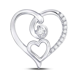 Sparkling Love Diamond Pendant in 10kt White Gold Top view from the 10Kt White Gold Womens Round Diamond Heart Pendant 1 10 Cttwpin221183 collection by Splendid Jewellery