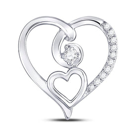 Sparkling Love Diamond Pendant in 10kt White Gold - Splendid Jewellery