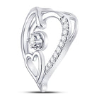 Sparkling Love Diamond Pendant in 10kt White Gold Side view from the 10Kt White Gold Womens Round Diamond Heart Pendant 1 10 Cttwpin221183 collection by Splendid Jewellery