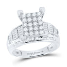 Sparkling Majesty: 10kt White Gold Baguette Diamond Cluster Bridal Wedding Engagement Ring - Splendid Jewellery