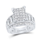 Sparkling Majesty: 10kt White Gold Princess Diamond Square Bridal Wedding Engagement Ring 2 Cttw - Splendid Jewellery