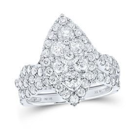Sparkling Marquise Diamond Wedding Ring Set in 10kt Yellow Gold - Splendid Jewellery