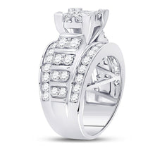 Load image into Gallery viewer, Sparkling Princess Diamond Cluster Bridal Wedding Engagement Ring - Second Side View