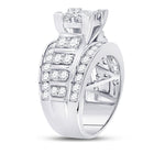 Sparkling Princess Diamond Cluster Bridal Wedding Engagement Ring - Second Side View