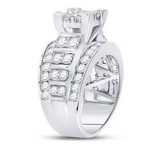 Sparkling Princess Diamond Cluster Bridal Wedding Engagement Ring - Splendid Jewellery