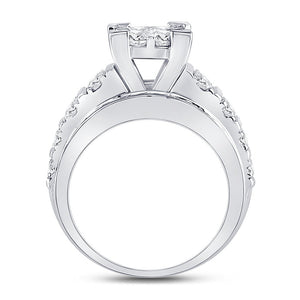 Sparkling Princess Diamond Cluster Bridal Wedding Engagement Ring - Splendid Jewellery