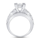 Sparkling Princess Diamond Cluster Bridal Wedding Engagement Ring - Splendid Jewellery