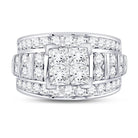 Sparkling Princess Diamond Cluster Bridal Wedding Engagement Ring - Splendid Jewellery